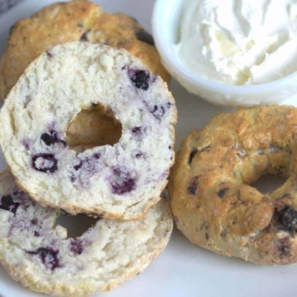 Air Fryer Blueberry Bagels Fork To Spoon