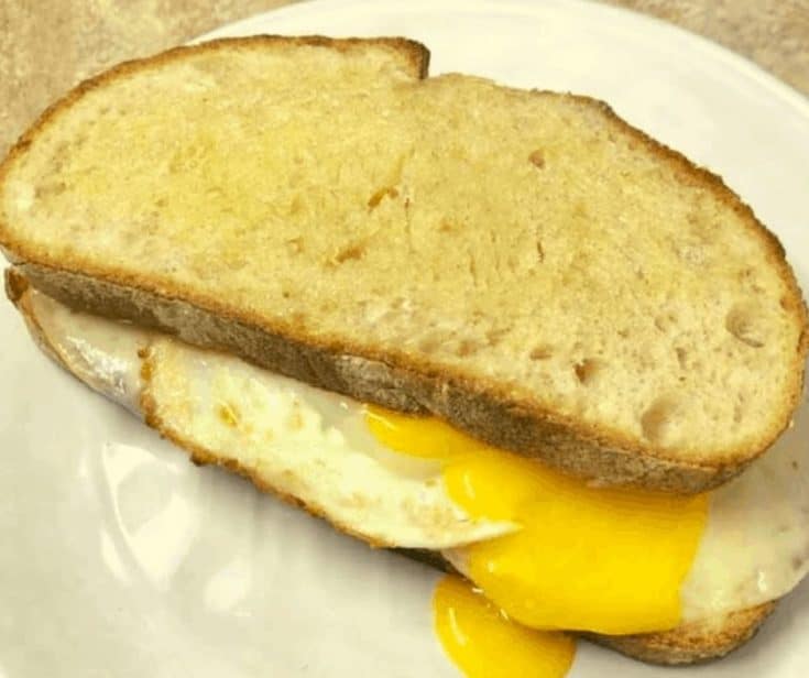 Air Fryer Breakfast Grilled Cheese on Plate