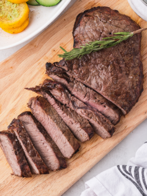 Air Fryer New York Strip Steak with Homemade Boursin Cheese (Keto-Friendly)