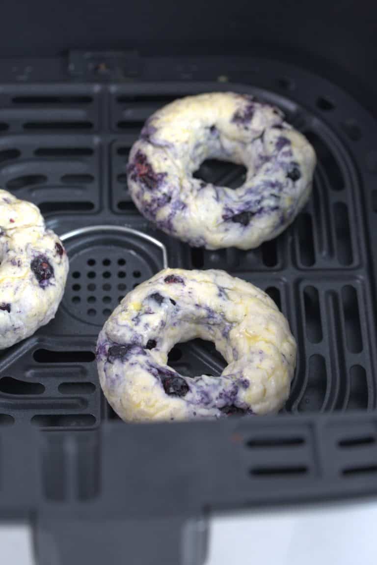 Air Fryer Blueberry Bagels Fork To Spoon