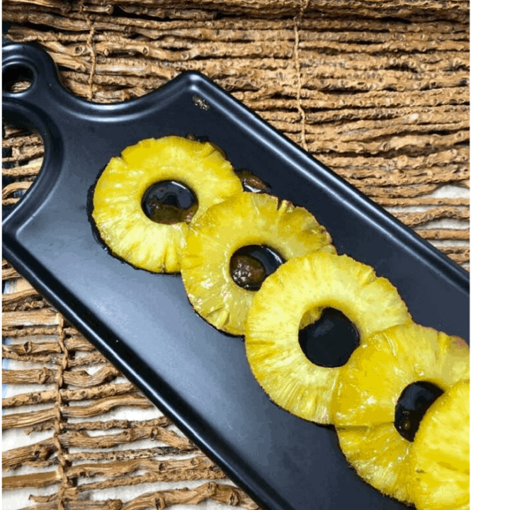 Air Fryer Canned Brown Sugar Grilled Pineapple Fork To Spoon
