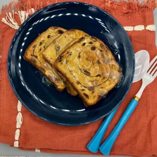 Air Fryer Cinnamon Raisin French Toast Fork To Spoon