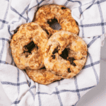 cinnamon raisin bagels in a stack