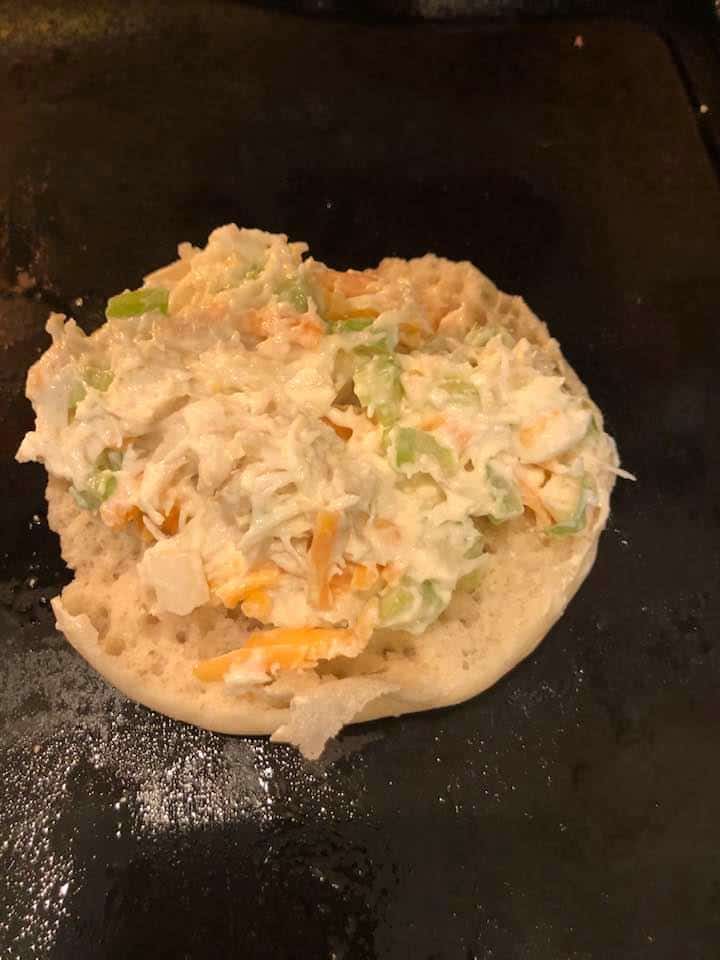 Air Fryer, Cheesy Crab Meat English Muffins Melts