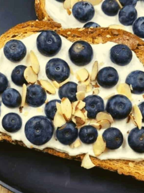 Air Fryer Blueberry Honey Ricotta Toast