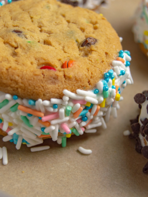 Air Fryer Chocolate Chip Cookie Ice Cream Sandwich