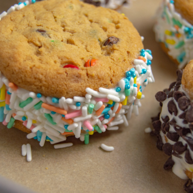 Air Fryer Chocolate Chip Cookie Ice Cream Sandwich