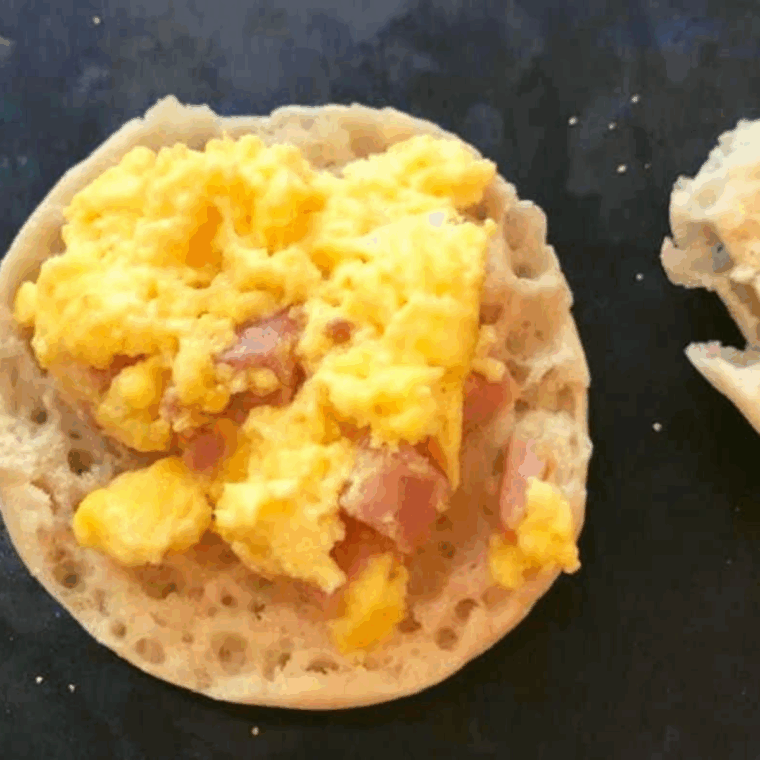 Place the English muffin on the air fryer basket.