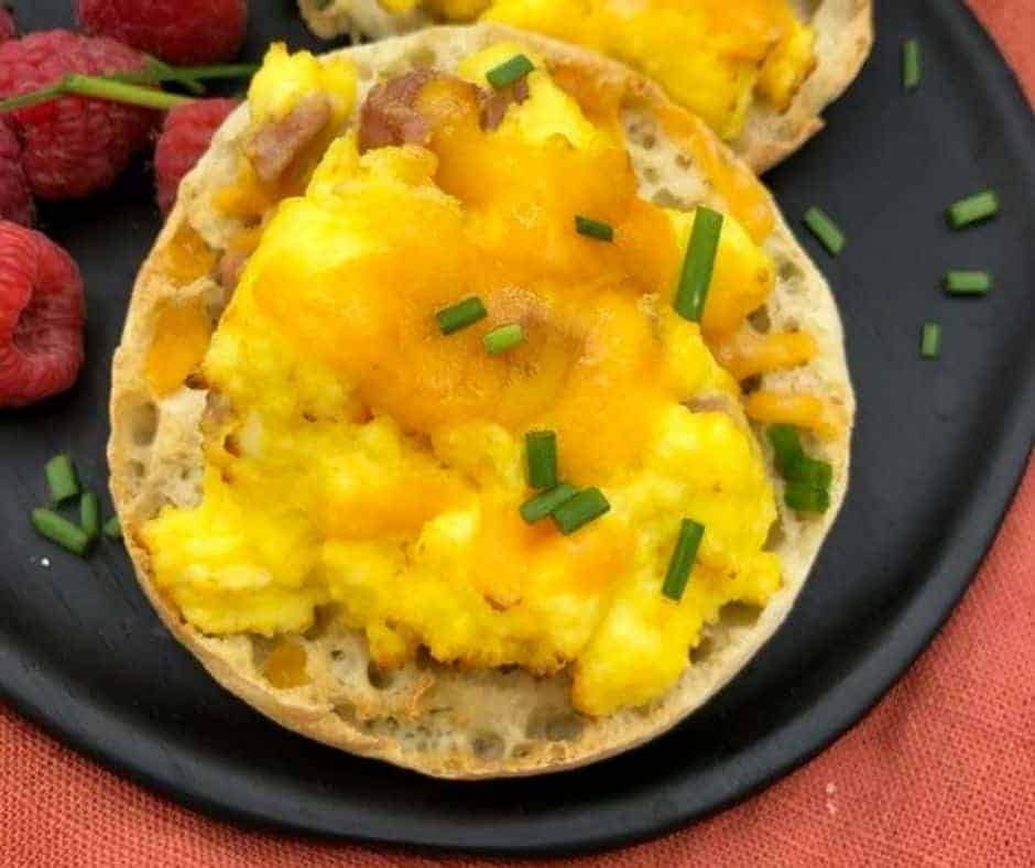 Air Fryer English Muffin Breakfast Pizzas