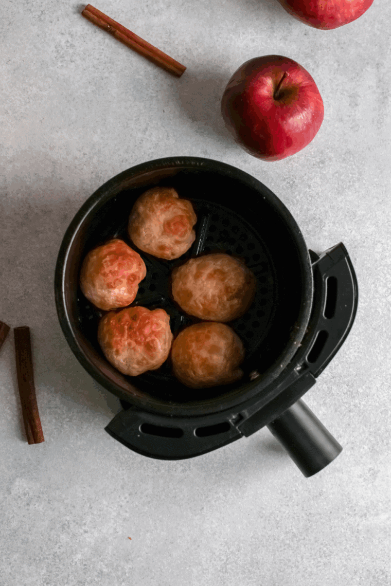 Place the dough into the air fryer basket.