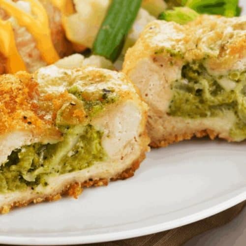 Broccoli Cheese Stuffed Chicken (Barber Chicken) - Fork To Spoon