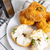 Air Fryer Jalapeno and Cheddar Bagels with a crispy crust and spicy jalapenos