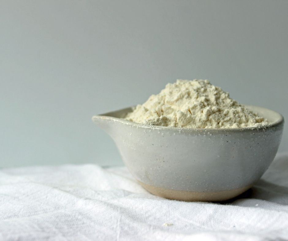 Flour and other dry ingredients in bowl