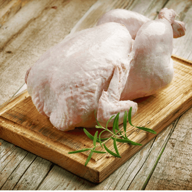 Ingredients needed for Cracker Barrel Herb Roasted Chicken Recipe on kitchen table.