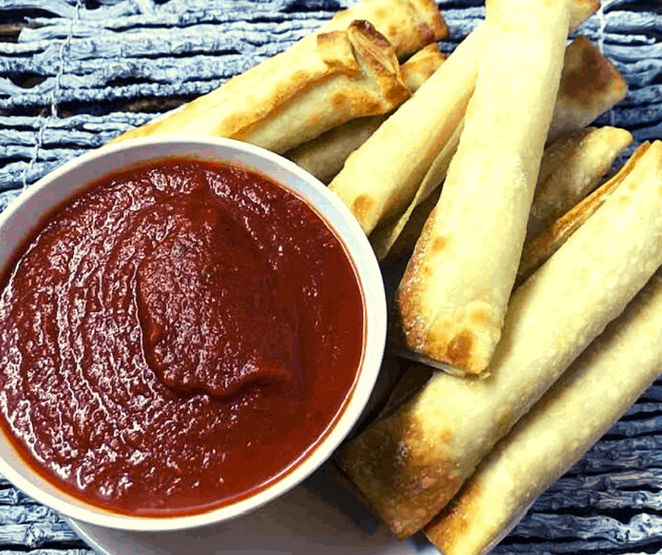 Air Fryer Wonton Mozzarella Sticks Fork To Spoon