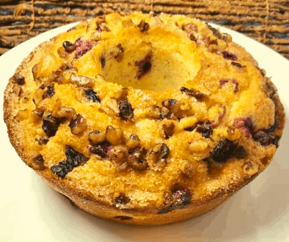 Air Fryer, Easy Cranberry and Walnut Bundt Cake Fork To Spoon