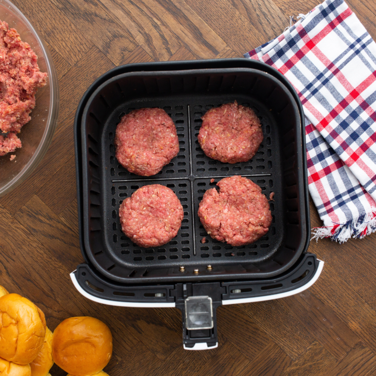 Air Fryer Bacon Burgers