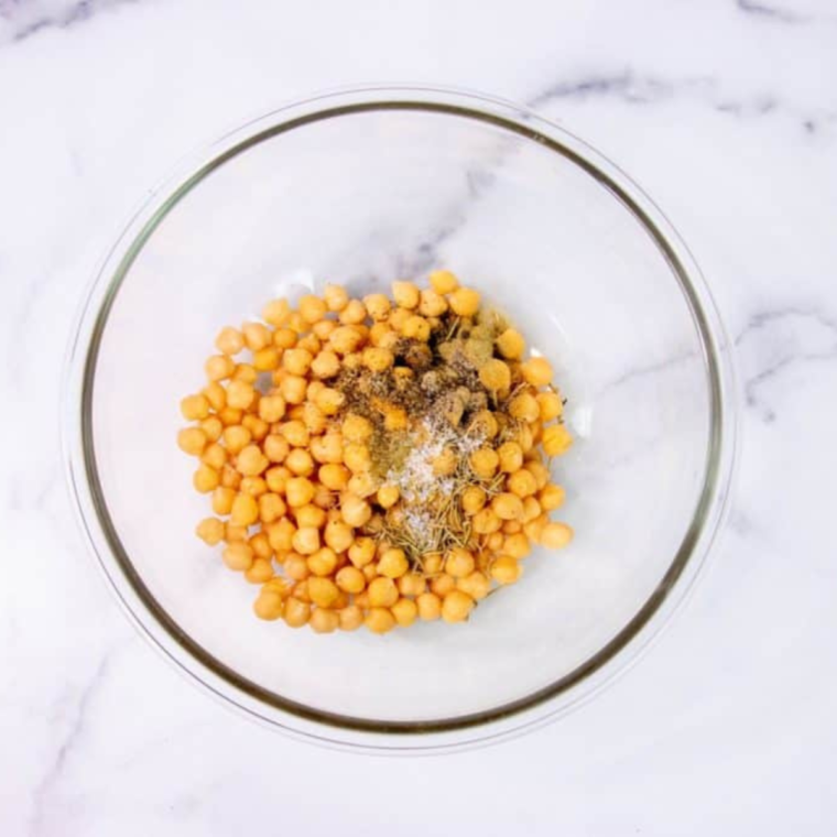 Air Fryer Onion and Garlic Roasted Chickpeas