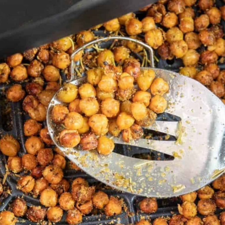 Air Fryer Onion and Garlic Roasted Chickpeas