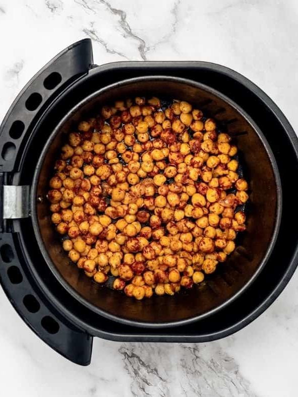 Air Fryer Garlic And Herb Roasted Chickpeas - Fork To Spoon