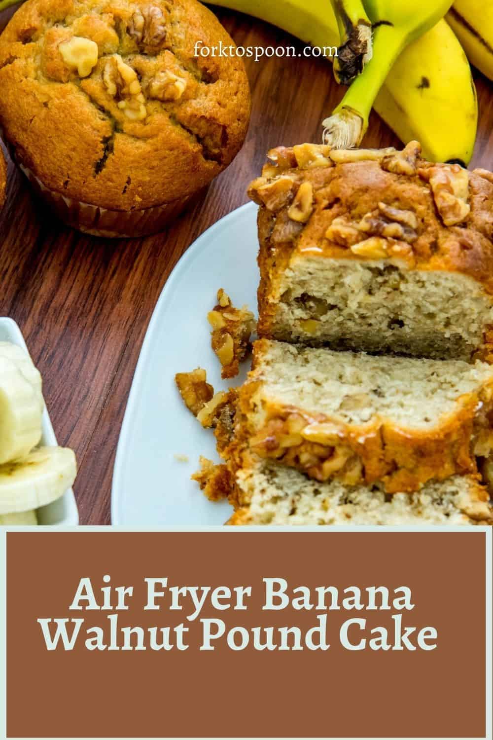 Air Fryer Banana Walnut Pound Cake