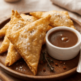 Crispy Air Fryer Apple Pie Wontons made with just 4 ingredients in 10 minutes. The easiest apple dessert &mdash; perfect for fall snacks, parties, and quick treats.