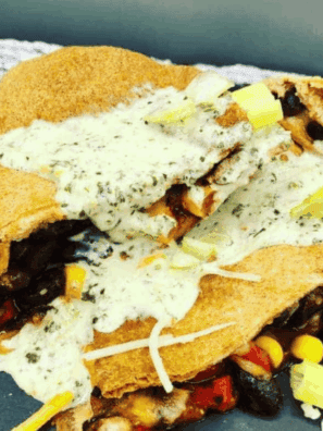 Air Fryer Black Bean and Corn Quesadilla