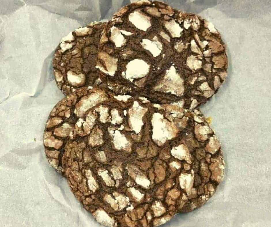 Air Fryer Cake Mix Fudge Crinkle Cookies - Fork To Spoon