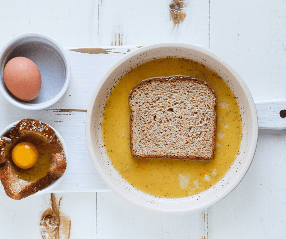 Dip bread in Egg Mixture