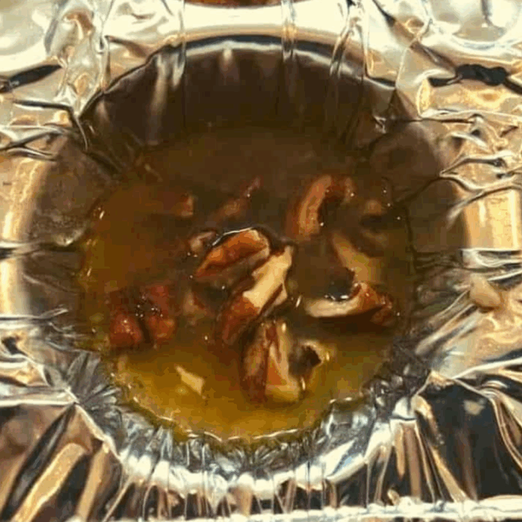 Add the mixture to the bottom of the muffin tin.
