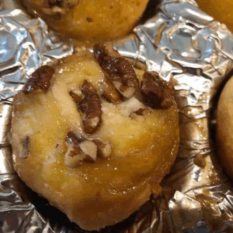 Cooked Pecan Rolls in the Muffin tin.