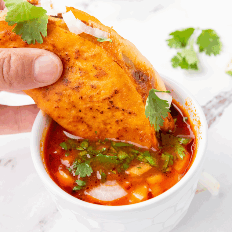 Air Fryer Pork Tacos made with tender, seasoned pork, served in tortillas with your favorite toppings for a quick and delicious meal.