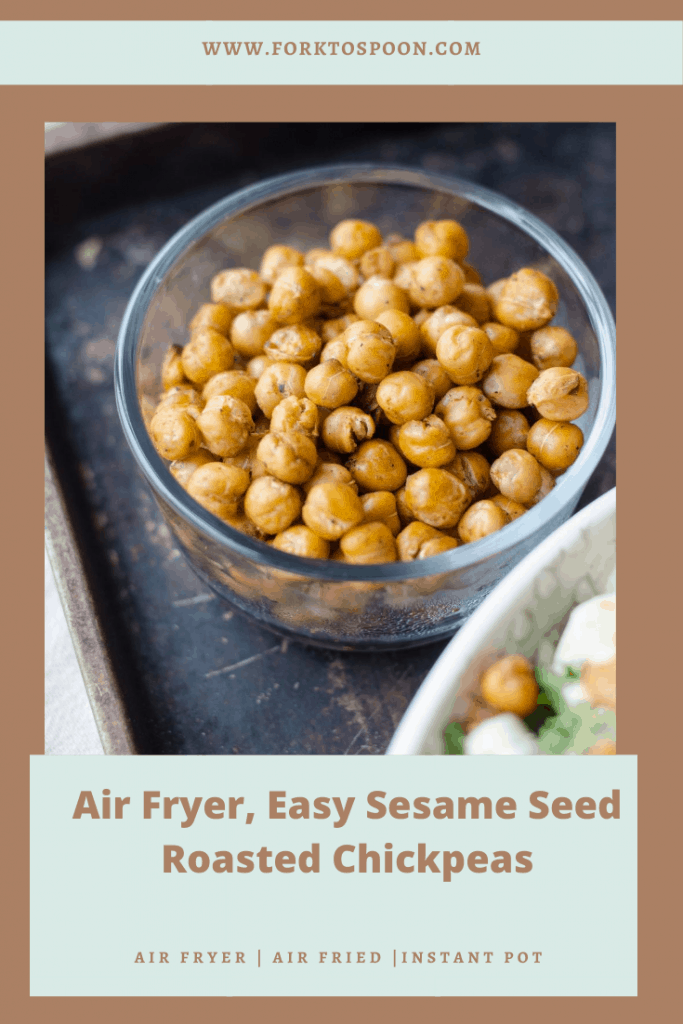 Air Fryer, Easy Sesame Seed Roasted Chickpeas Fork To Spoon