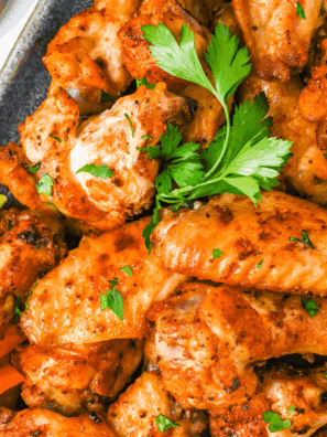 Air Fryer Salt and Vinegar Wings: Crispy chicken wings coated with tangy salt and vinegar seasoning, air-fried to perfection.