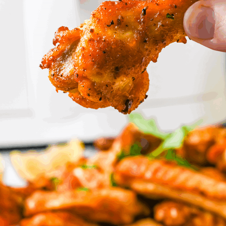 Air Fryer Salt and Vinegar Wings: Crispy chicken wings coated with tangy salt and vinegar seasoning, air-fried to golden perfection.