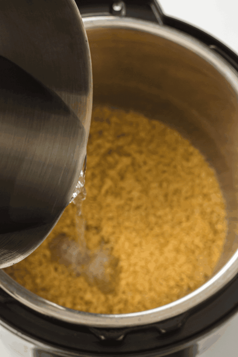 Pour the water into the Instant pot.