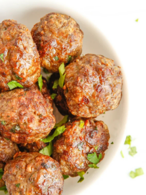 The best air fryer BBQ meatballs &mdash; juicy inside, caramelized outside, double-glazed in sticky BBQ sauce. Homemade in 20 minutes or use frozen. Perfect for dinner, game day & parties!