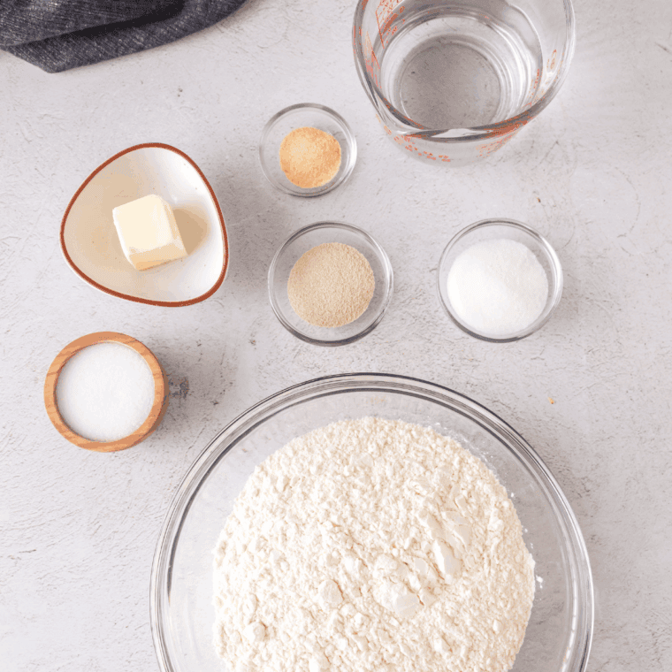 Easy Captain D’s Breadsticks Recipe ingredients on kitchen table.