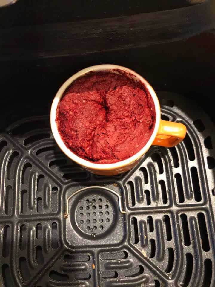 Air Fryer Red Velvet Mug Cake