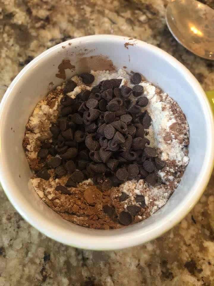 Air Fryer Brownie in a Mug Fork To Spoon
