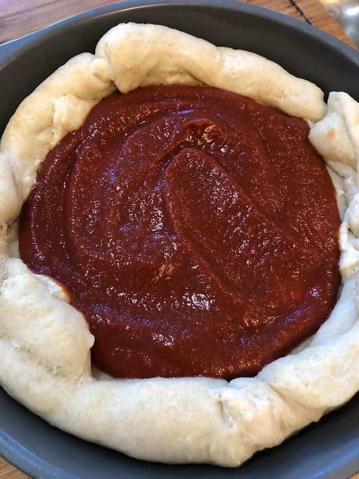 Dough with Pizza Sauce