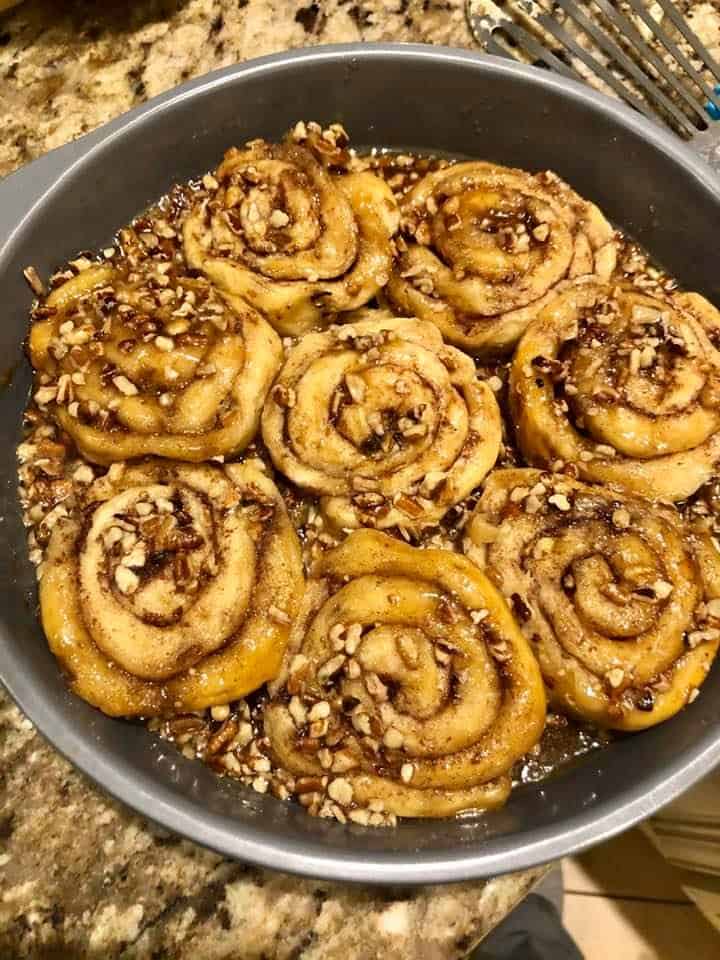 Air Fryer Sticky Pecan Rolls