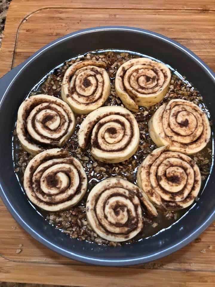 Air Fryer Sticky Pecan Rolls