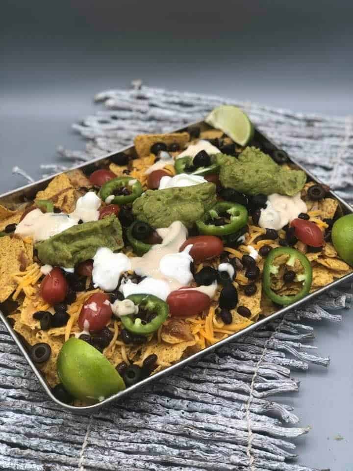 Air Fryer Loaded Chicken Nachos - Fork To Spoon