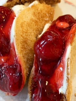 Air Fryer Cherry Cheesecake Tacos