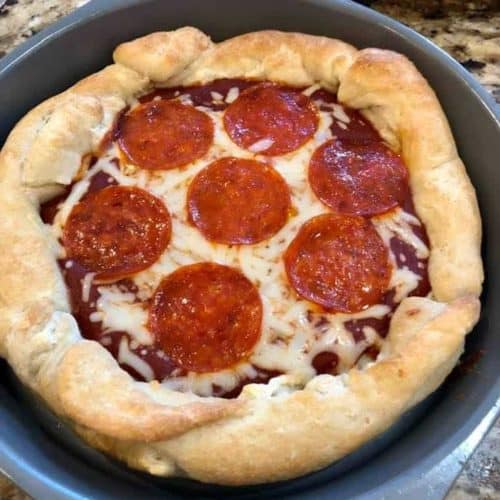 Air Fryer Deep Dish Pepperoni Pizza - Fork To Spoon