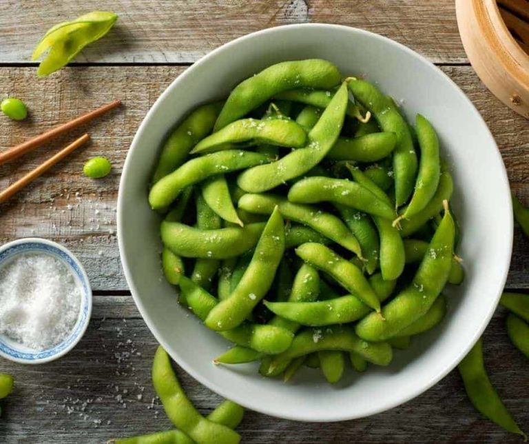 Air Fryer Roasted Edamame Fork To Spoon