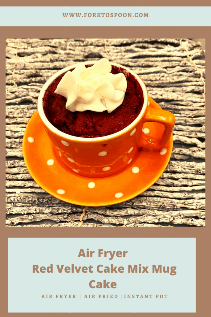 Air Fryer Red Velvet Mug Cake Fork To Spoon