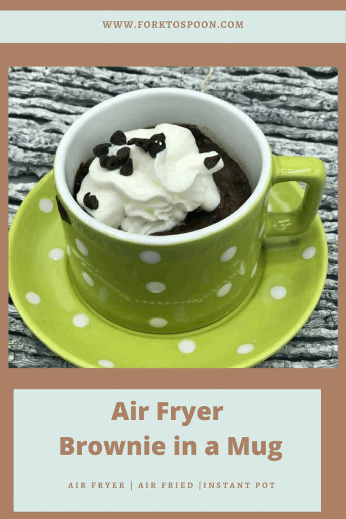 Air Fryer Brownie in a Mug Fork To Spoon