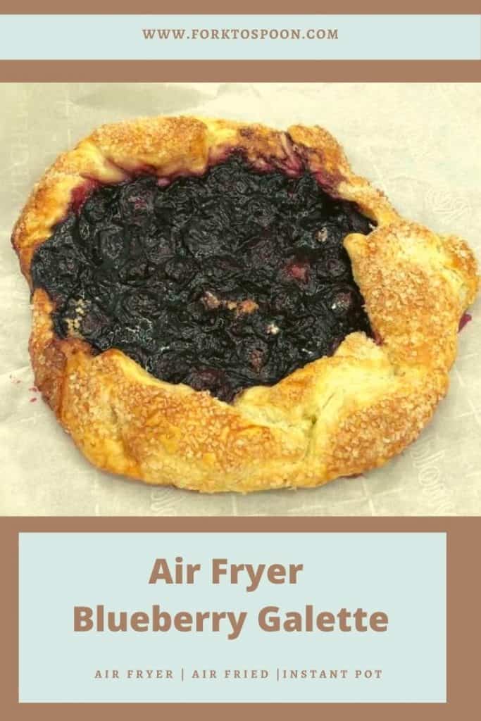 Step Three: Air Fry Blueberry Galette

Use a pastry brush and brush the pastry with egg wash. Then sprinkle some of the sparkling sugar over the pastry. Set in the air fryer at 330 degrees F for 15-20 minutes. Remove when fully cooked and golden brown.